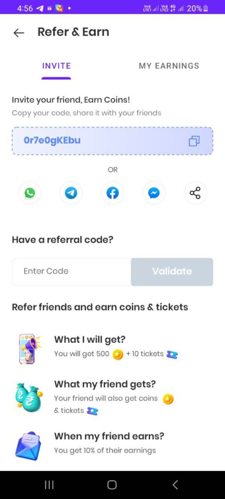 Mgamer Referral Code (0r7e0gKEbu) you get ₹100 signup bonus.