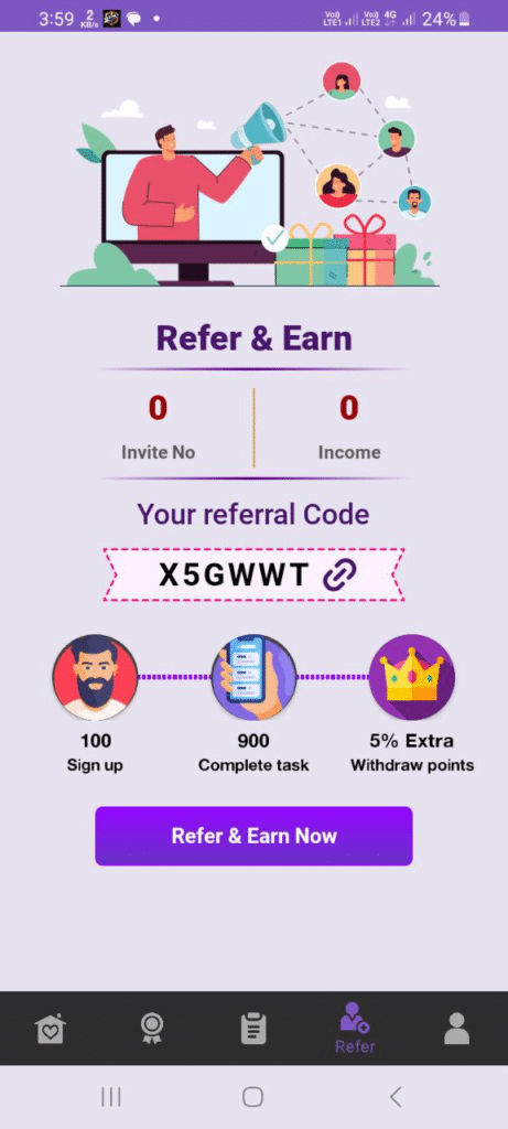 10X Reward App Referral Code (X5GWWT) Get ₹100 As a Signup Bonus.