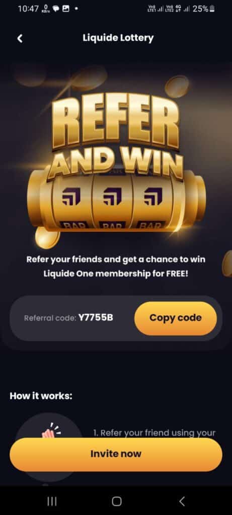 Liquide Referral Code (Y7755B) get 200 coins signup bonus.