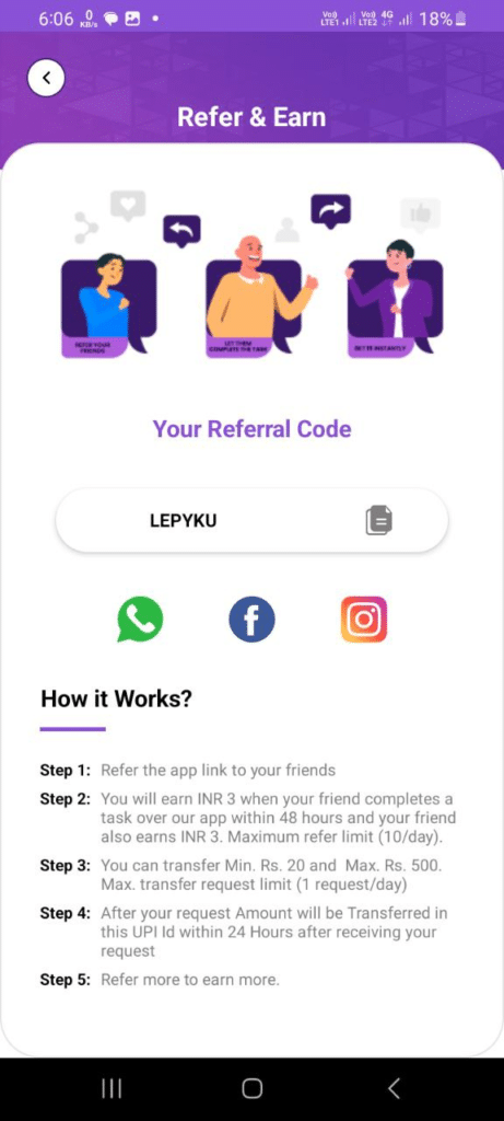 Cashbit App Referral Code (LEPYKU) Get ₹100 As a Signup Bonus.