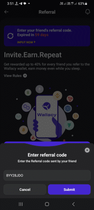 Wallacy Wallet App Referral Code (8YY28JDO) Get $100 Signup Bonus.