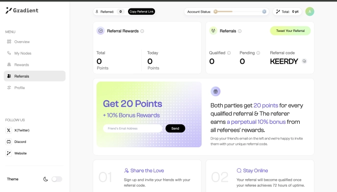 Gradient Network Referral Code (KEERDY) Get 10% Boost Points!
