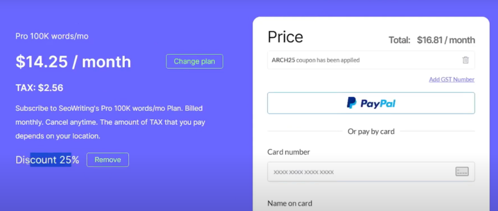 SEOWriting AI Coupon Code (ARCH25) Get 25% Discount On The Plan Purchase!