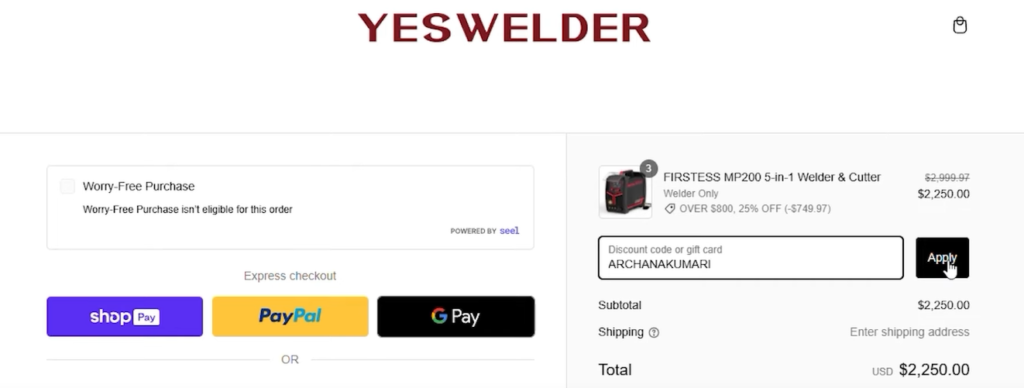 YesWelder Discount Code (ARCHANAKUMARI) Get 10% Discount!