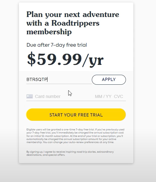 Roadtripper Coupon Code (BTR5QTP) Get 20 % Off On Plans!