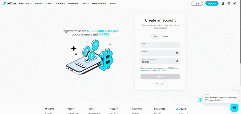 Jucoin referral code 