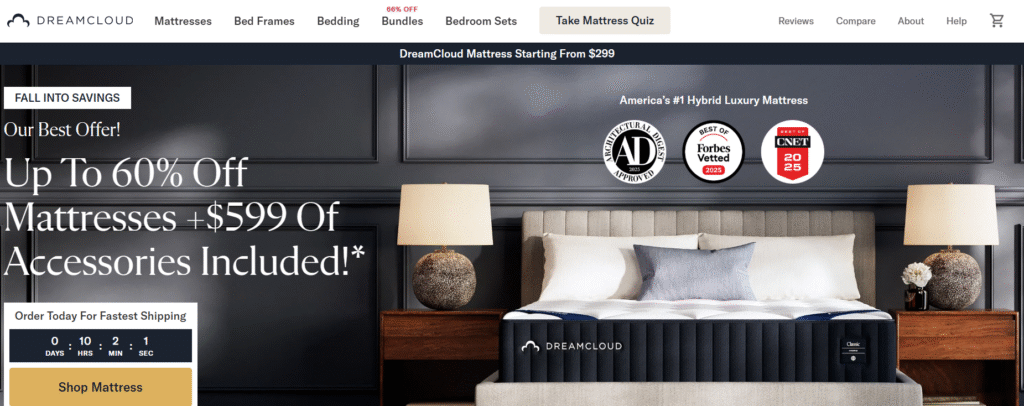 DreamCloud Coupon Code – Save 60% on Luxury Mattresses
