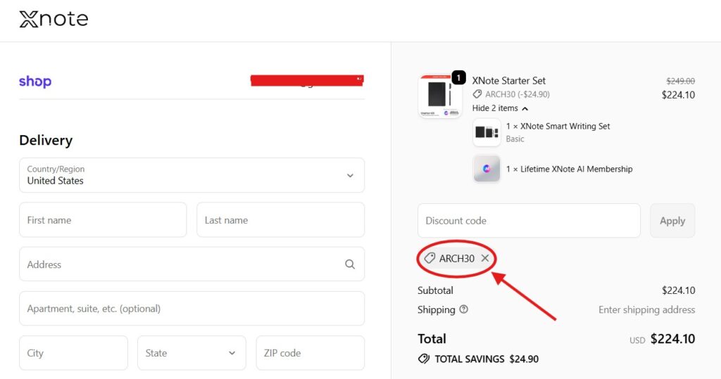 How to Use the XNote Discount Code (ARCH30)