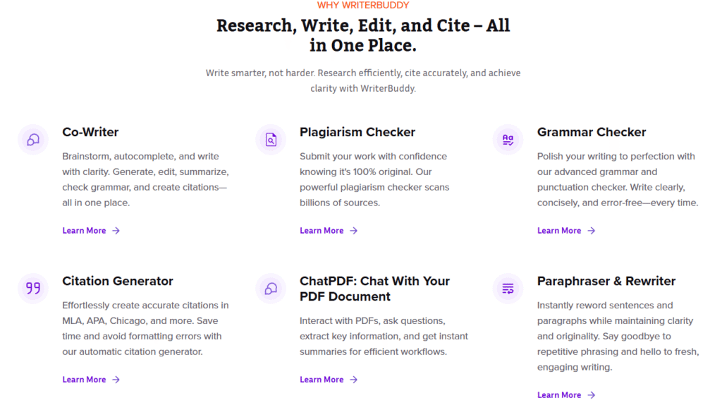 Key Features of WriterBuddy