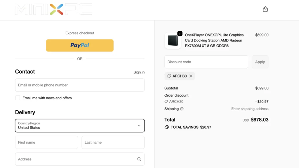 How to Use the Minixpc Discount Code “ARCH30”