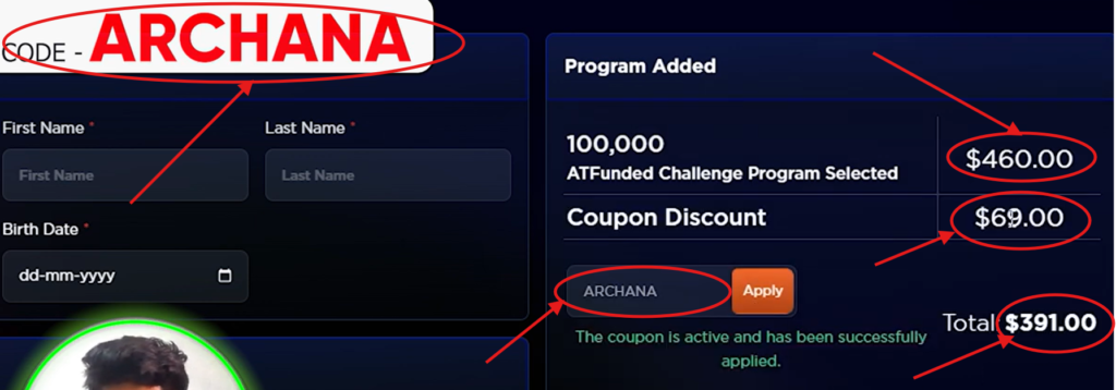 ATFunded Coupon Code “ARCHANA” – Instant 15% Discount on Trading Fees