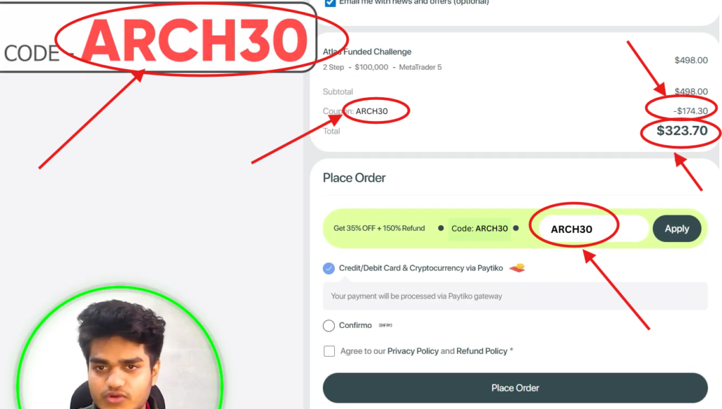 Atlas Funded Coupon Code "ARCH30" – Get 35% Discount on Trading Challenge Fees Instantly