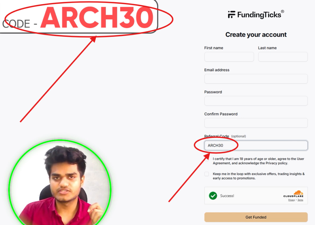 FundingTicks Referral Code “ARCH30” – Get Flat 10% Off Trading Fees